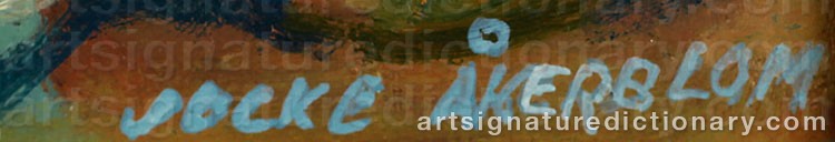 Authentic signature by Jocke ÅKERBLOM on artwork