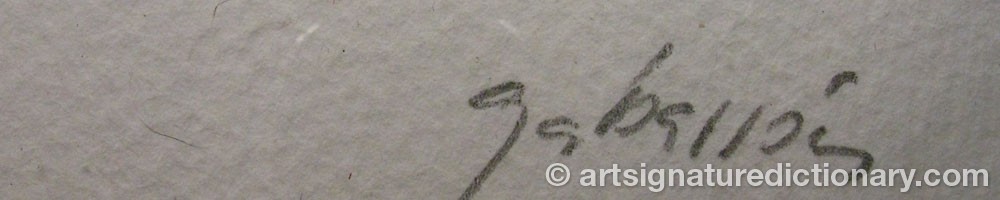 Authentic signature by Cristobal GABARRON BETEGON on Drawing/Graphic/Print artwork