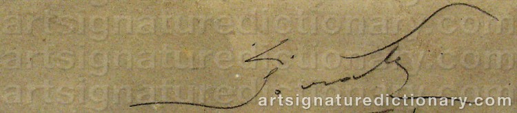 Authentic signature by Carlo SOCRATE on  artwork