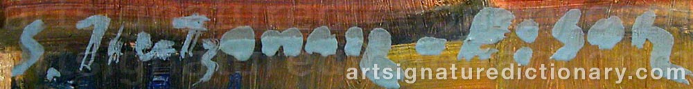 Authentic signature by Stig ‘E:son’ HERTZMAN-ERICSON on  artwork