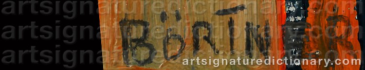 Authentic signature by Gustav BÖRTNER on artwork