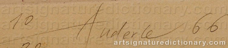 Authentic signature by Jirí ANDERLE on  artwork
