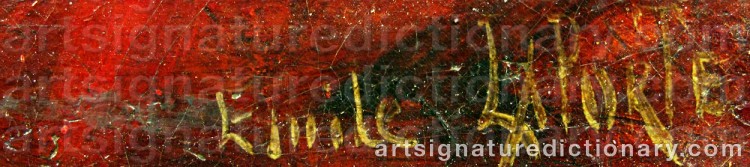 Authentic signature by Emile LAPORTE on  artwork