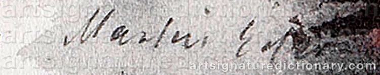 Authentic signature by Martin EDER on artwork