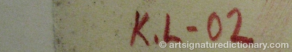 Authentic signature by Katarina LÖNNBY on  artwork