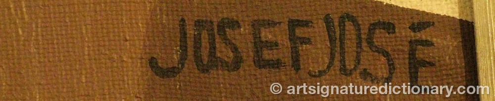 Authentic signature by Josef JOSÉ on  artwork