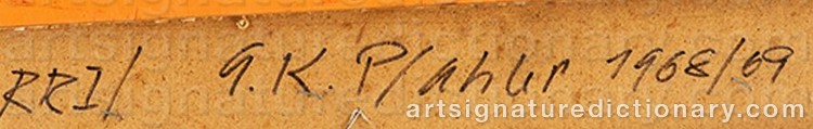 Authentic signature by Georg Karl PFAHLER on artwork