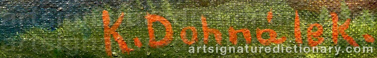 Authentic signature by Karel DOHNALEK on  artwork