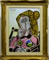 Close-up details showing Pablo PICASSO signature forgery characteristics