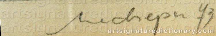 Authentic signature by Friedrich MECKSEPER on  artwork