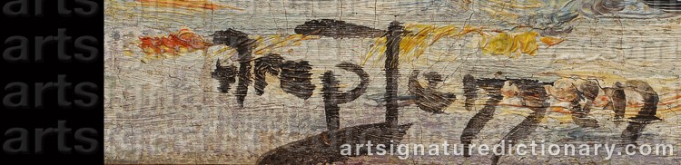 Authentic signature by Arup JENSEN on artwork