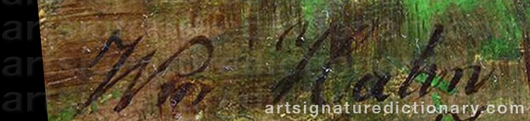 Authentic signature by Wilhelm Karl HAHN on Painting/Watercolour artwork