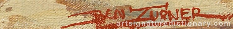 Authentic signature by Ben TURNER on artwork