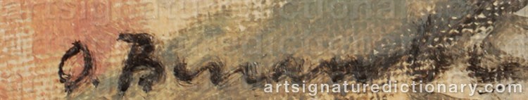 Authentic signature by Olof BRUNANDER on  artwork