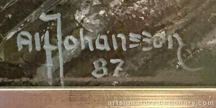 Authentic signature by Alf JOHANSSON on Painting/Watercolour artwork