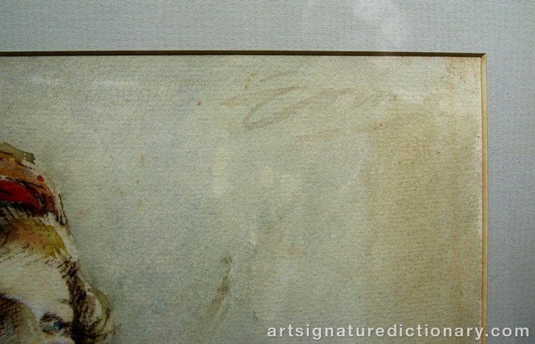 Close-up details showing Anders ZORN signature forgery characteristics