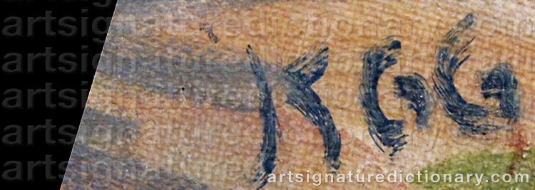 Authentic signature by Kai G. GØTZSCHE on  artwork