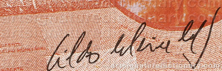 Authentic signature by Cildo MEIRELES on  artwork