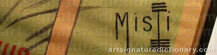 Authentic signature by Ferdinand Mifliez MISTI on  artwork