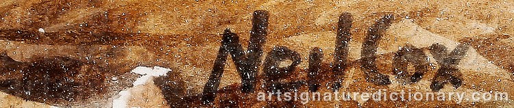 Authentic signature by Neil COX on  artwork