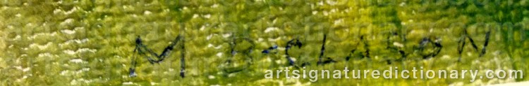 Signature by Märtha BOLIN-CLASON