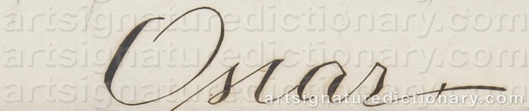 Authentic signature by ‘King Of Sweden’ KUNG OSCAR II on  artwork