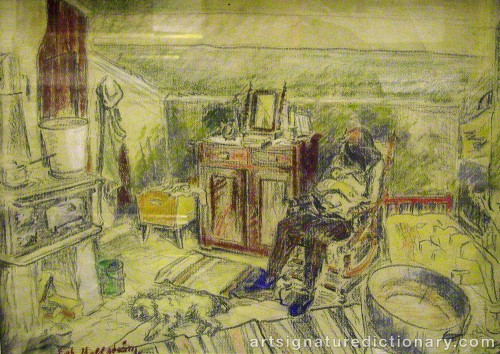 Close-up details showing Eric HALLSTRÖM signature forgery characteristics