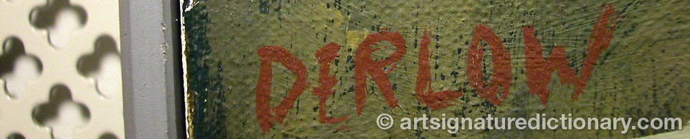 Authentic signature by Kenneth DERLOW on  artwork