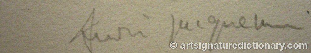 Authentic signature by Andre JACQUEMIN on artwork