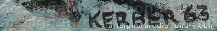 Authentic signature by Paul Henning KERBER on artwork