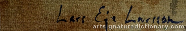 Authentic signature by Lars Eje LARSSON on  artwork