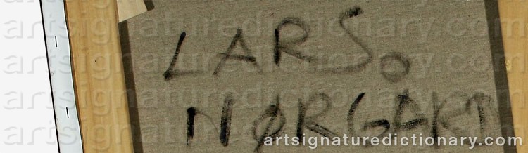 Authentic signature by Lars NØRGÅRD on artwork