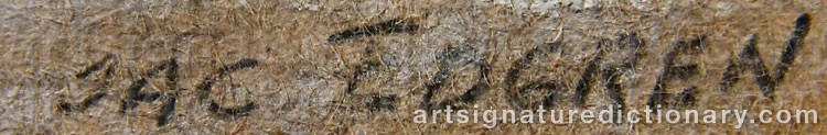 Authentic signature by Jacob ‘Jac’ EDGREN on  artwork