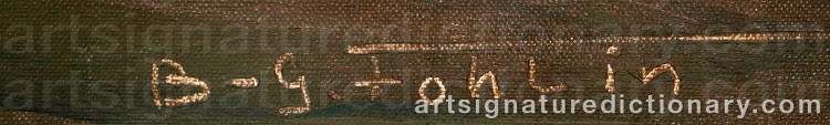 Authentic signature by Bror Gösta FOHLIN on  artwork