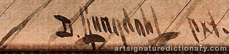 Authentic signature by David LJUNGDAHL on Painting/Watercolour artwork