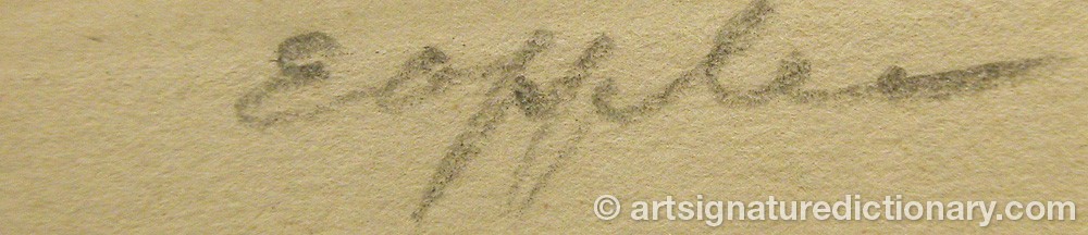 Authentic signature by Ernst OPPLER on artwork