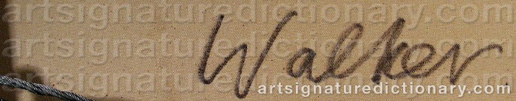 Authentic signature by John WALKER on artwork