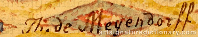 Authentic signature by Théophile MEYENDORFF on artwork