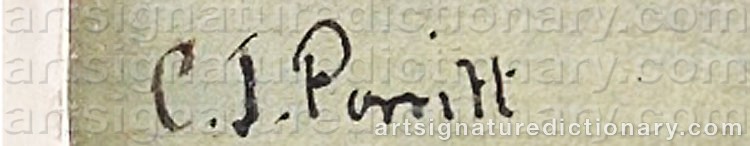 Authentic signature by C. J. PORRITT on  artwork