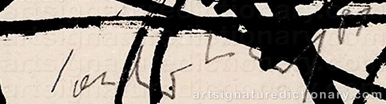 Authentic signature by Kurt Rudolf H. SONDERBORG on  artwork