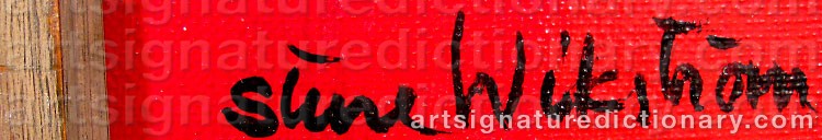 Authentic signature by Sture WIKSTRÖM on  artwork