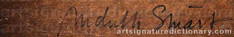 Authentic signature by Michelle STUART on  artwork