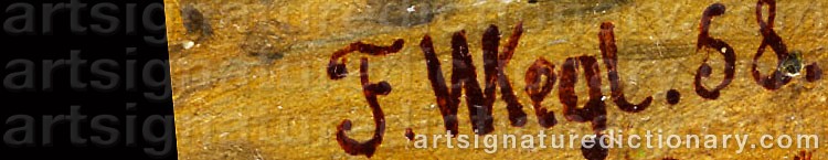 Authentic signature by Friedrich Wilhelm KEYL on  artwork