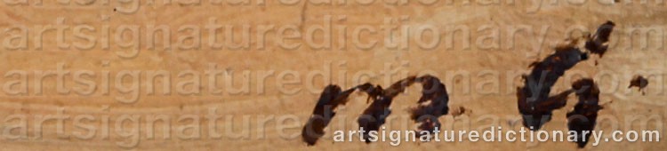 Authentic signature by Maurice GRÜN on  artwork