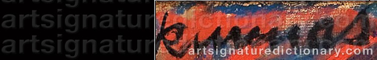 Authentic signature by Väinö KUNNAS on  artwork