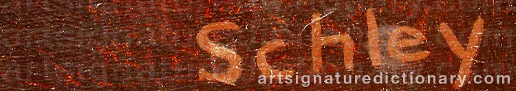 Authentic signature by Reeve SCHLEY on  artwork