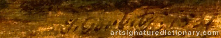 Authentic signature by Johan GØRBITZ on  artwork