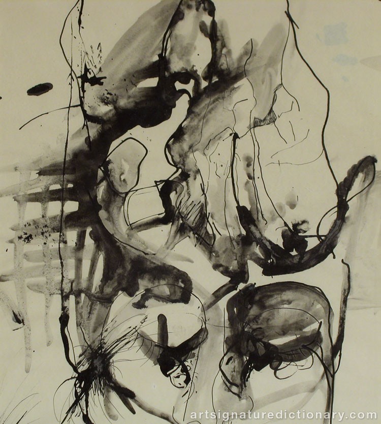 Close-up details showing Tadeusz KANTOR signature forgery characteristics