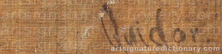 Authentic signature by John QUIDOR on  artwork