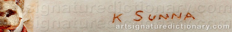 Authentic signature by Knut (Sami Artist) SUNNA on Other artwork
